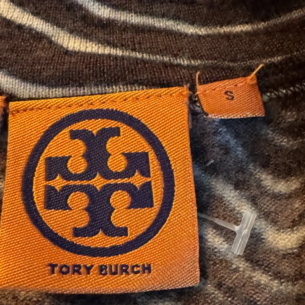 Tory Burch size small 100% merino wool zebra print sweater